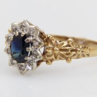 Vintage Gold Sapphire Diamond Ring 7