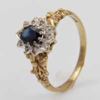 Vintage Gold Sapphire Diamond Ring 8