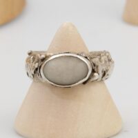 Vintage heavy silver Agate pirate ring 1