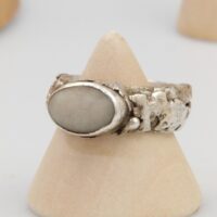 Vintage heavy silver Agate pirate ring 2