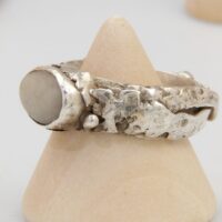 Vintage heavy silver Agate pirate ring 3