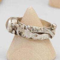 Vintage heavy silver Agate pirate ring 4