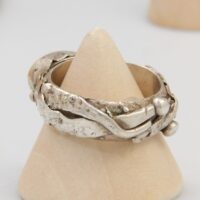 Vintage heavy silver Agate pirate ring 5