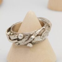 Vintage heavy silver Agate pirate ring 6