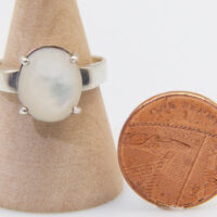 Vintage modernist moonstone silver ring 5