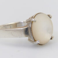 Vintage modernist moonstone silver ring 6