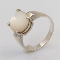 Vintage modernist moonstone silver ring 7