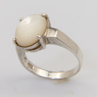 Vintage modernist moonstone silver ring 8