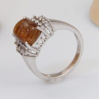 Vintage rutile quartz solid silver ring 10