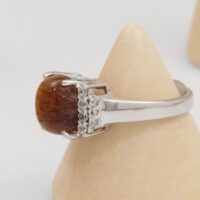 Vintage rutile quartz solid silver ring 3