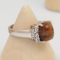 Vintage rutile quartz solid silver ring 6