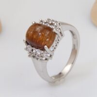 Vintage rutile quartz solid silver ring 9