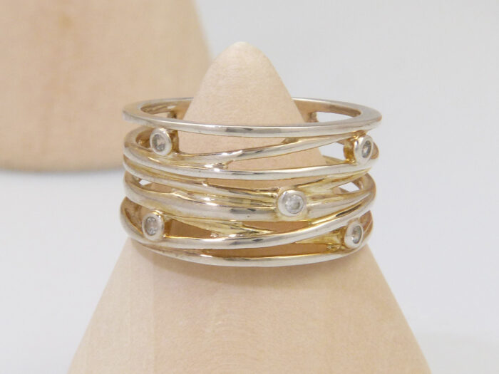 Vintage silver nest ring wrapped ring quartz 1