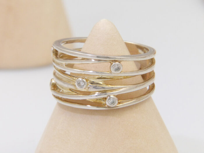 Vintage silver nest ring wrapped ring quartz 2