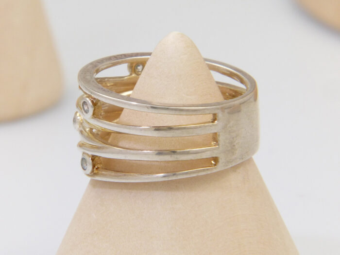 Vintage silver nest ring wrapped ring quartz 3