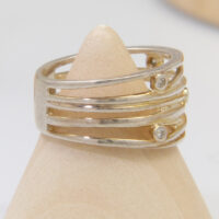 Vintage silver nest ring wrapped ring quartz 4