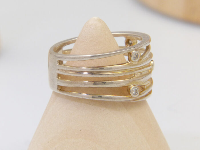 Vintage silver nest ring wrapped ring quartz 4