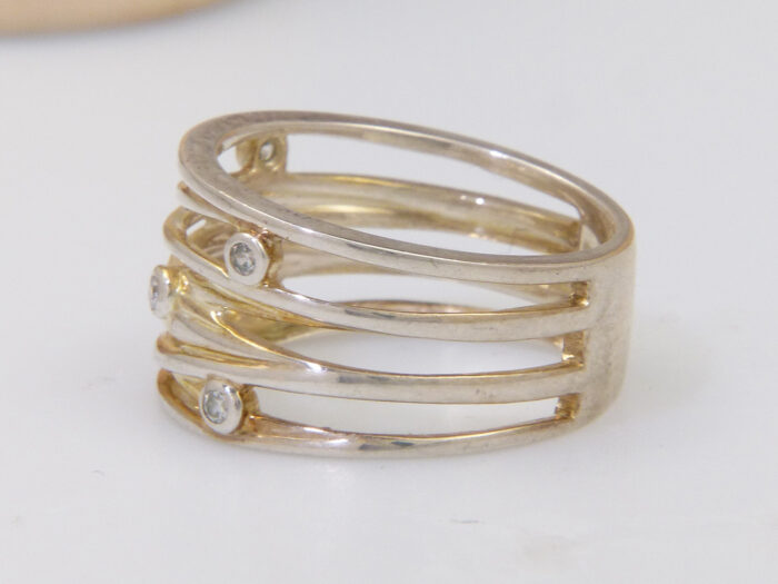 Vintage silver nest ring wrapped ring quartz 8