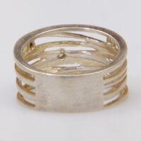 Vintage silver nest ring wrapped ring quartz 9