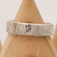 Heavy Floral Bangle Safety Chain Hallmark 1970 4