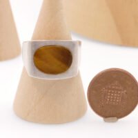 Joachim S’Paliu silver tigers eye modernist ring 2