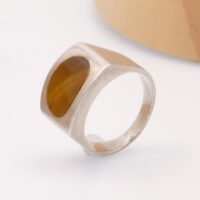 Joachim S’Paliu silver tigers eye modernist ring 8