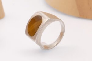 Joachim S’Paliu silver tigers eye modernist ring 8