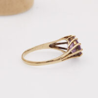 Kunzite Gold Ring Modernist hallmarked 1971 12