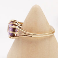 Kunzite Gold Ring Modernist hallmarked 1971 5