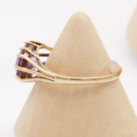 Kunzite Gold Ring Modernist hallmarked 1971 6