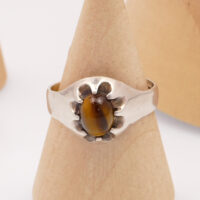 Modernist tigers eye silver ring toye kenning spencer 1