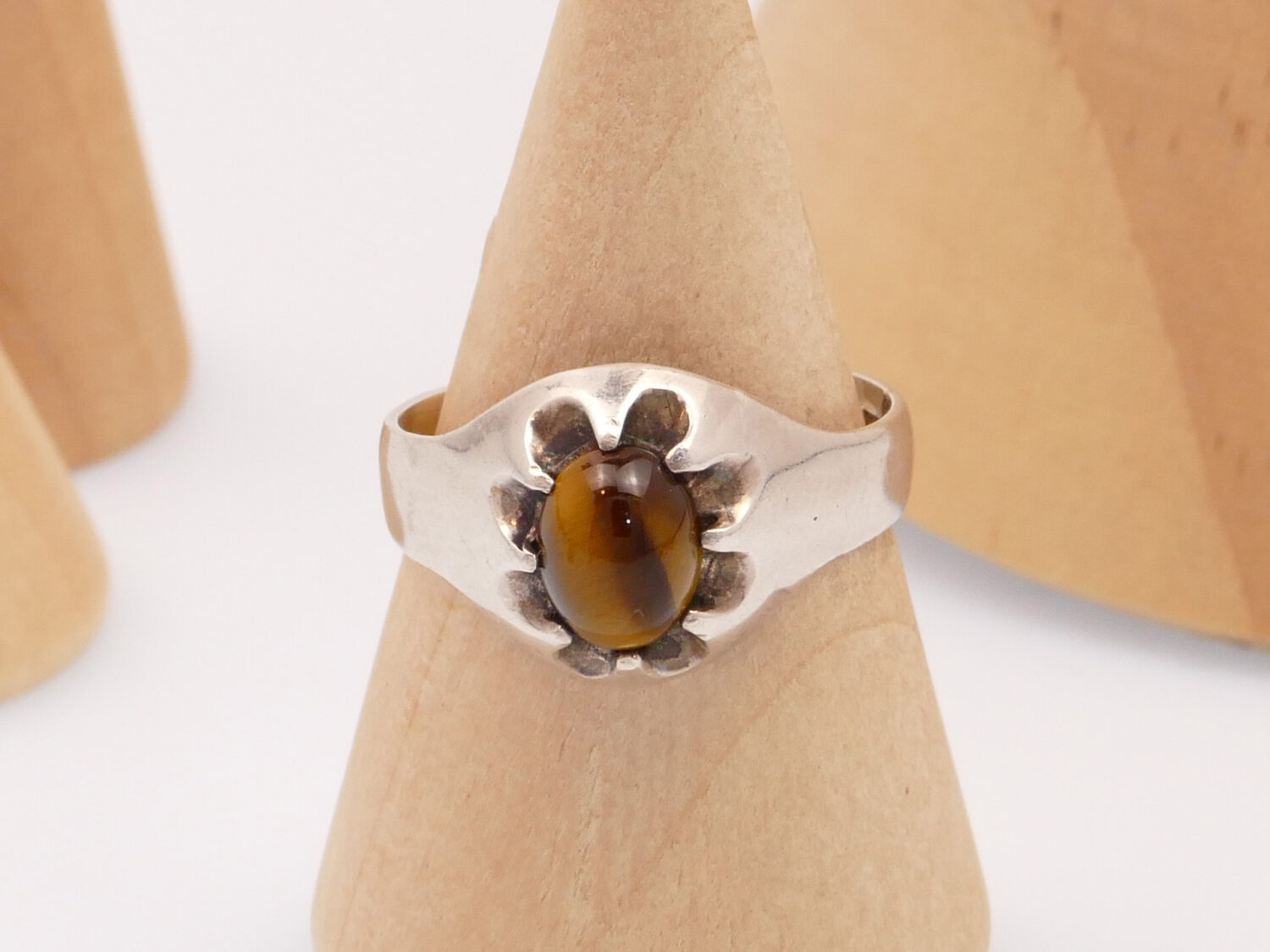 Modernist tigers eye silver ring toye kenning spencer 1