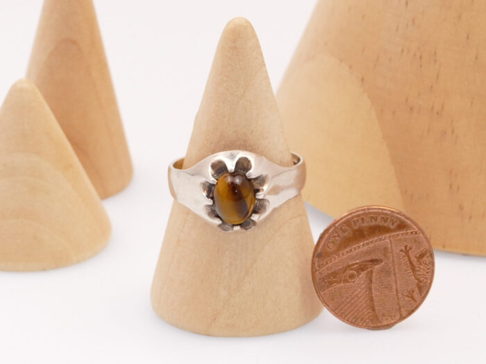 Modernist tigers eye silver ring toye kenning spencer 2
