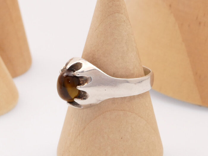 Modernist tigers eye silver ring toye kenning spencer 4
