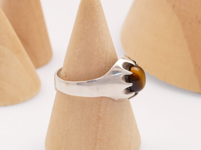Modernist tigers eye silver ring toye kenning spencer 5
