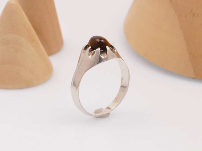 Modernist tigers eye silver ring toye kenning spencer 7