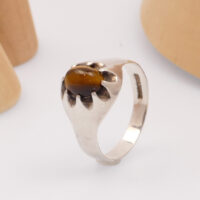 Modernist tigers eye silver ring toye kenning spencer 8