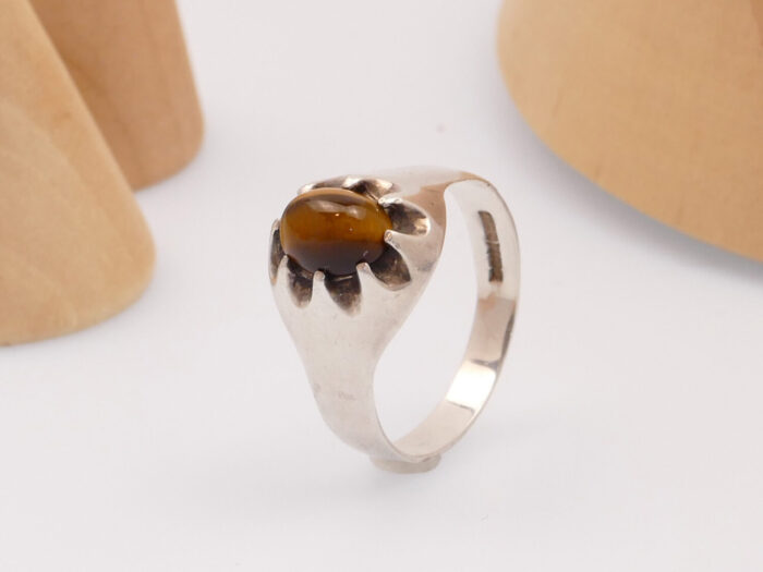 Modernist tigers eye silver ring toye kenning spencer 8