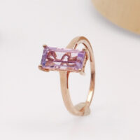 Rose gold rose de france amethyst ring vintage 8