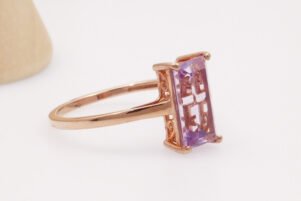 Rose gold rose de france amethyst ring vintage 9