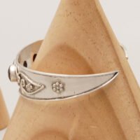 Silver Cuff Bangle Mystic Topaz and Garnets 4