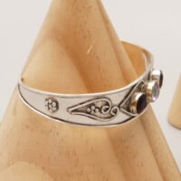 Silver Cuff Bangle Mystic Topaz and Garnets 5