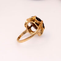 Smoky quartz Gold Cocktail Ring London 1981 hallmark 7