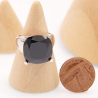 Vintage Black Stone Onyx Cocktail Silver Ring 2