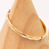 Vintage Gold Bangle Rolled Diamnod Cut Hallmarked 2