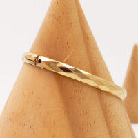 Vintage Gold Bangle Rolled Diamnod Cut Hallmarked 5