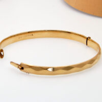 Vintage Gold Bangle Rolled Diamnod Cut Hallmarked 7