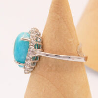 Vintage Hemimorphite Green Blue Stone Silver Ring 4