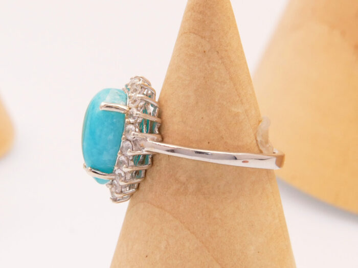 Vintage Hemimorphite Green Blue Stone Silver Ring 4