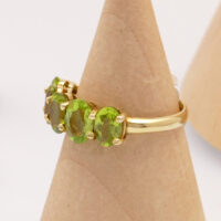 Vintage Peridot Gold Plated Silver Ring 4